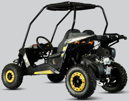 TrailMaster Cheetah 6 Youth Go-Kart - 163cc 5.5HP Engine, 4-Point Safety Belt, Remote Kill, Speed Governor, Suitable for Kids 6-12. with Pre-Assembled Version Now! (Pre-Assembled, Blue)
