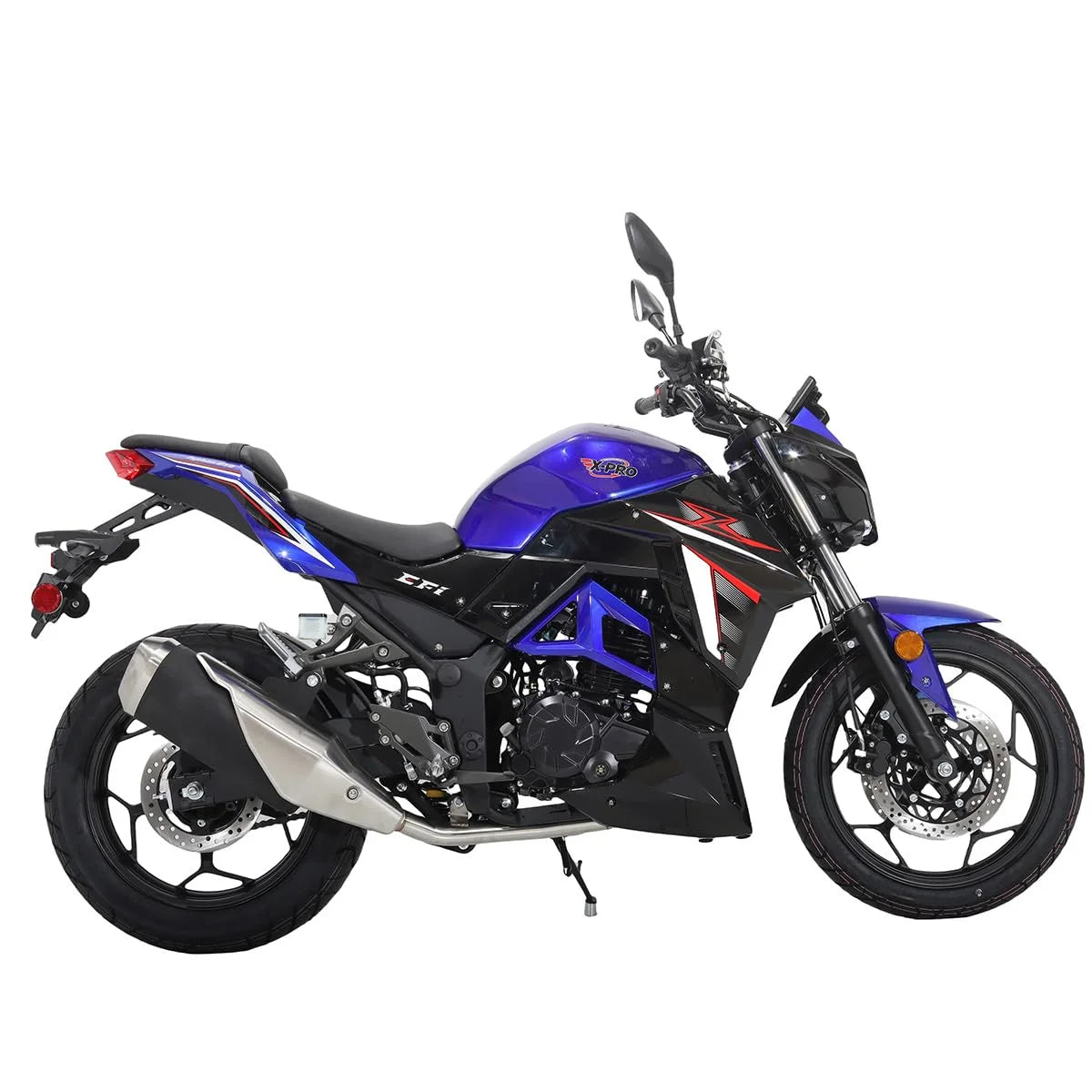 X-Pro Python 250 Electronic Fuel Injection Gas Motorcycle with Manual Transmission, Electric Start! 17" Wheels! Assembled In Crate!
