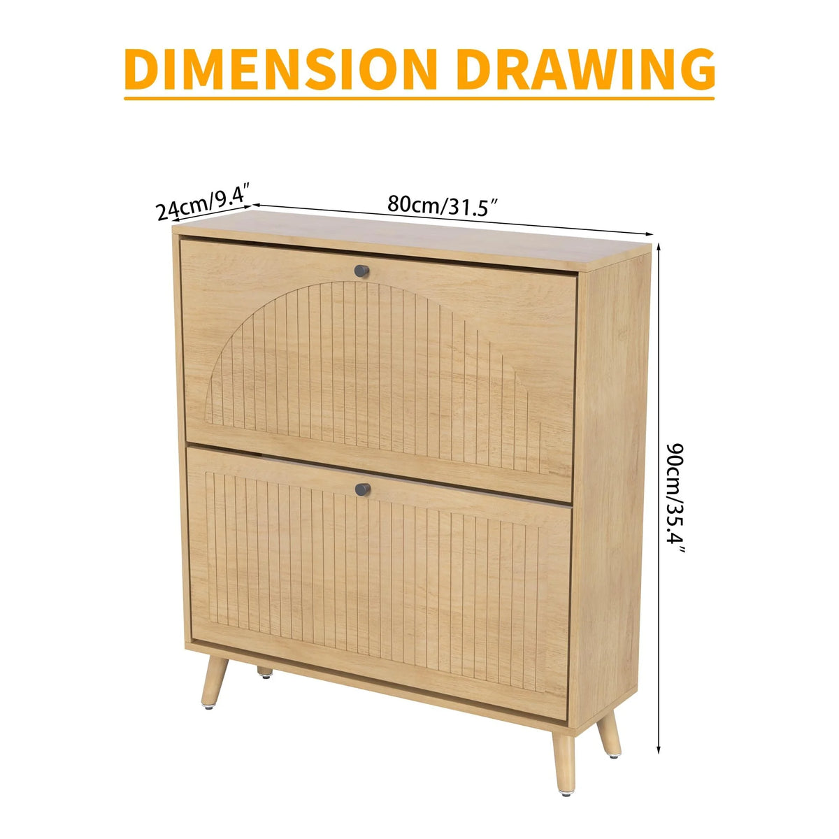 Shoe Storage Cabinet with 2 Flip Drawers, Modern Shoe Cabinet Storage for Entryway, Entryway Shoe Storage