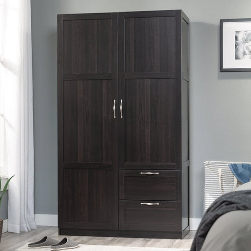 Sauder Wardrobe/Storage Cabinet, Cinnamon Cherry Finish