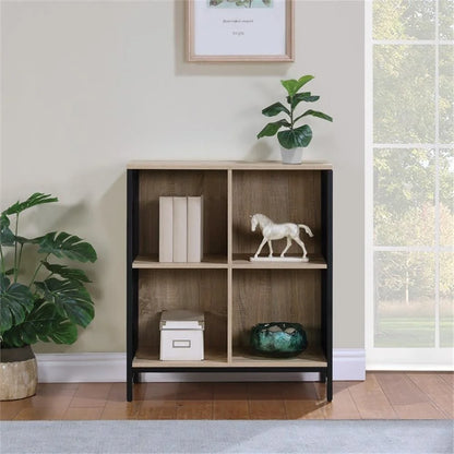 OSP Home Furnishings Ace 4 Cube Storage/Bookcase Engineered Wood in River Oak Finish
