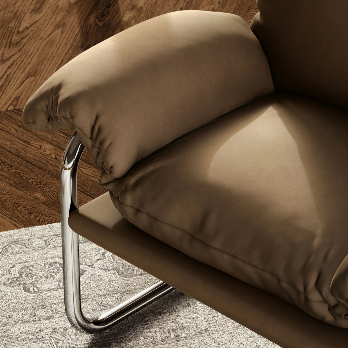 Accent Chair, Brown, Velvet, Living Room Lounge Cafe Lobby Hospitality Restaurant, Modern Contemporary, HB37765