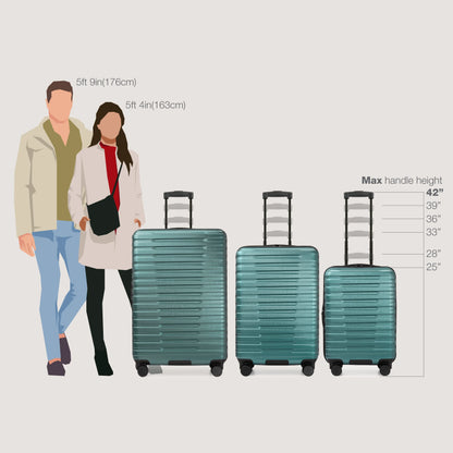 U.S. Traveler Boren Hardside Rugged Spinner Luggage, Lavender, 30" Checked Large