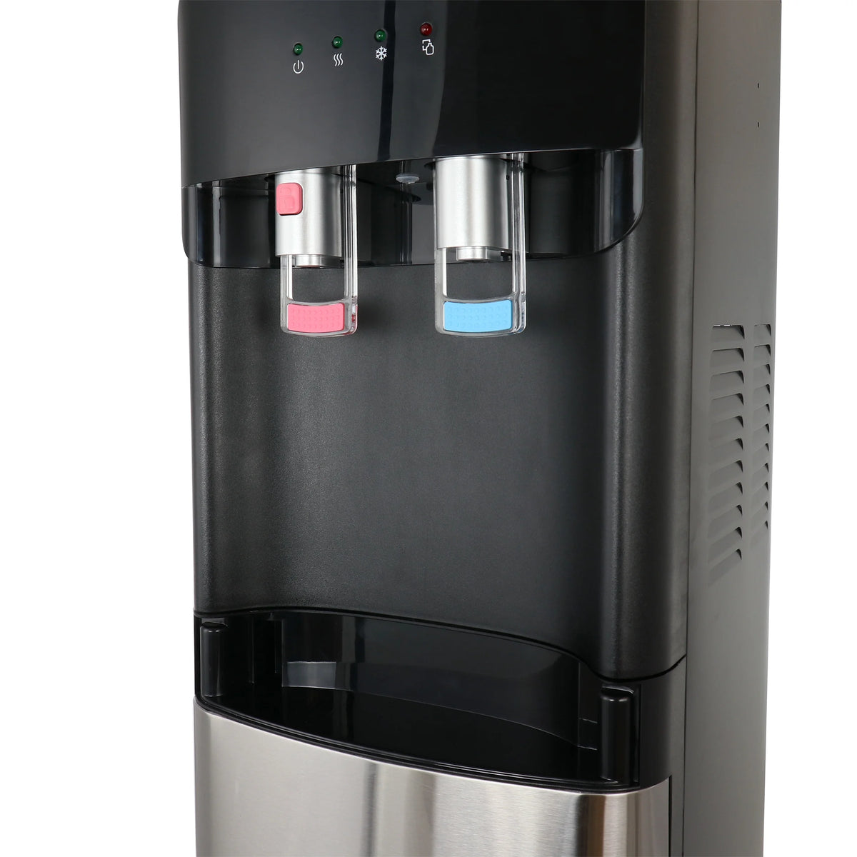MegaChef Stainless Steel Bottom Load Hot and Cold Water Dispenser 5 Gallon Water Cooler