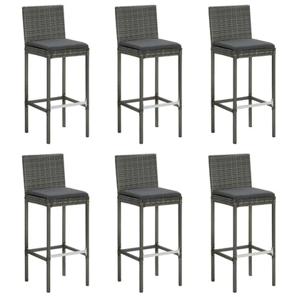 vidaXL Patio Bar Set Outdoor Bistro Set Bar Stool Bistro Table Poly Rattan