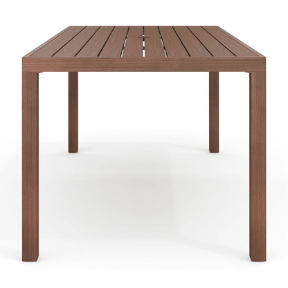 Martha Stewart 71" Indoor-Outdoor Patio Table with Gray Brushed Woodgrain Aluminum Finish
