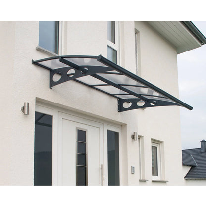 Palram - Canopia Herald 6690 22' x 5' Polycarbonate/Galvanized Steel Awning - Gray/Mist