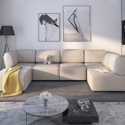 Mjkone Sectional Couch/Futon Sofa Bed, Variable Modular Oversized Couch, U/L Shaped Couch and Queen Sleeper Sofa, Convertible Sofa Set for Living Room, Furniture for Living Room