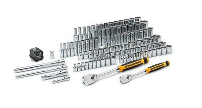 GEARWRENCH 1/4 in. and 3/8 in. Drive 6-Point Standard  Deep SAE/Metric 90-Tooth Ratchet and Socket Mechanics Tool Set (106-Piece)