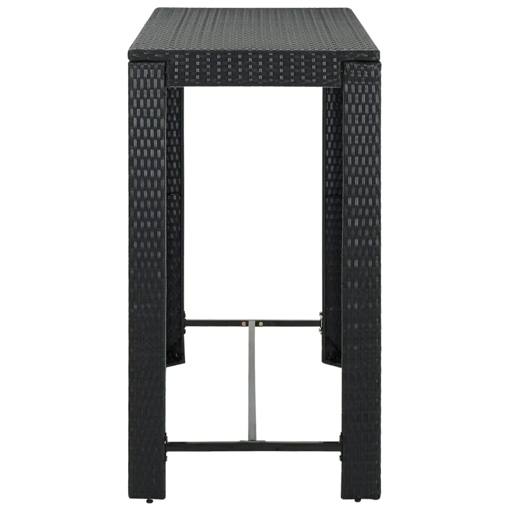 vidaXL Patio Bar Set Outdoor Bistro Set Bar Stool Bistro Table Poly Rattan