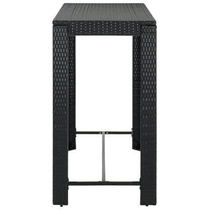 vidaXL Patio Bar Set Outdoor Bistro Set Bar Stool Bistro Table Poly Rattan