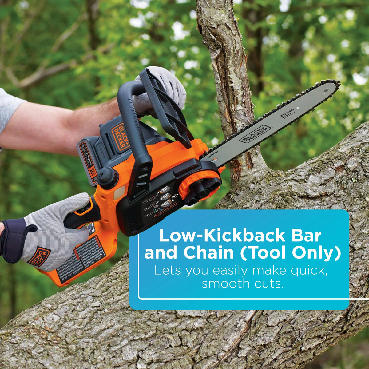 BLACK+DECKER 20V MAX* Cordless Chainsaw, 10-Inch (Tool Only), (LCS1020B)