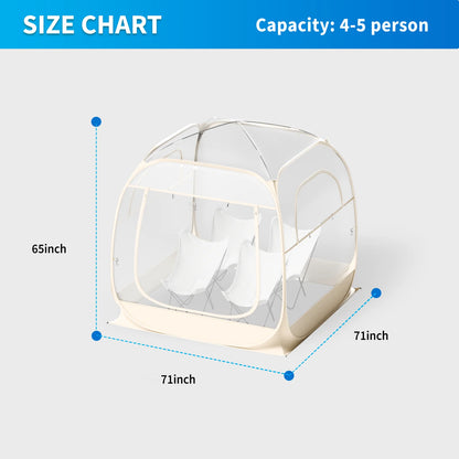 TABU Pop Up Bubble Tent, Sports Tent for 6-7 People, Portable Weatherproof Clear Tent, 10 x 10 ft