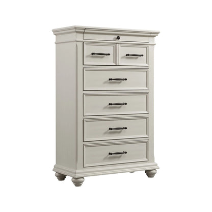 Picket House Furnishings Brooks Queen Platform Storage 6PC Bedroom Set in Grey