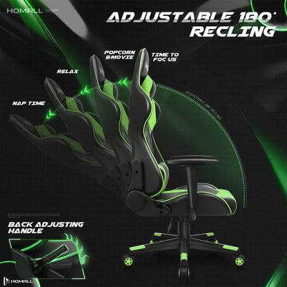 Homall Gaming Chair office Chair with Headrest & Lumbar Support, Pink