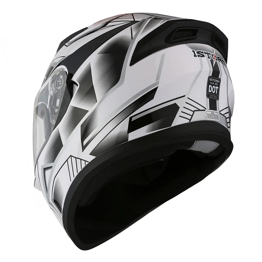 1Storm Motorcycle Modular Full Face Flip up Dual Visor Helmet + Spoiler + Motorcycle Bluetooth Headset: HJK316 Mechanic Red