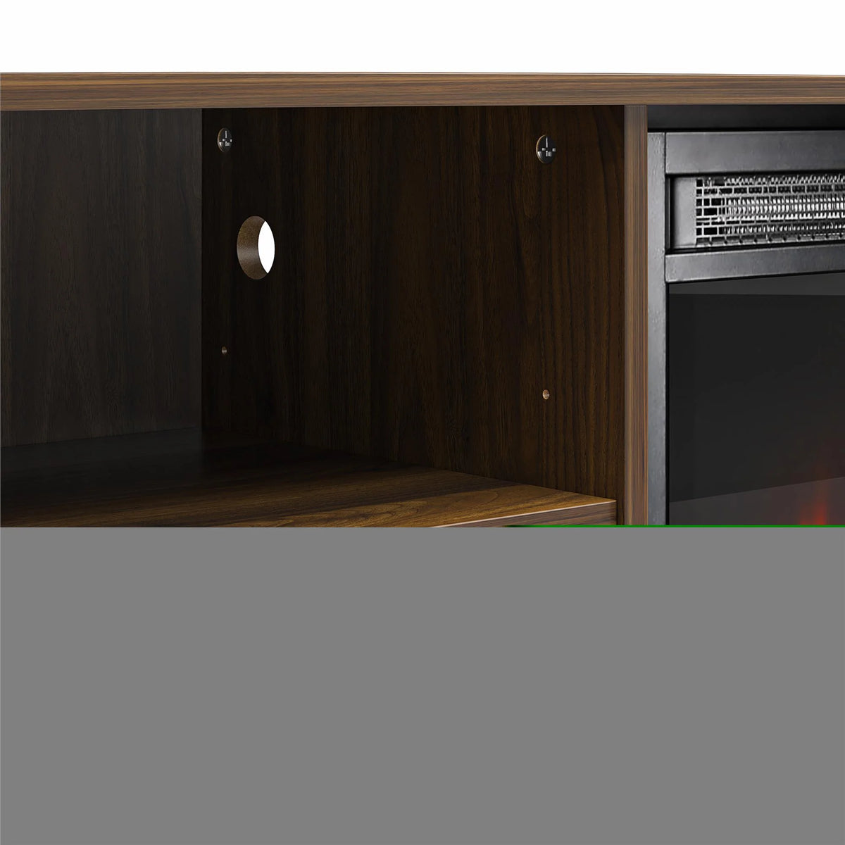Mainstays Fireplace TV Stand, for TVs up to 55", Black Oak