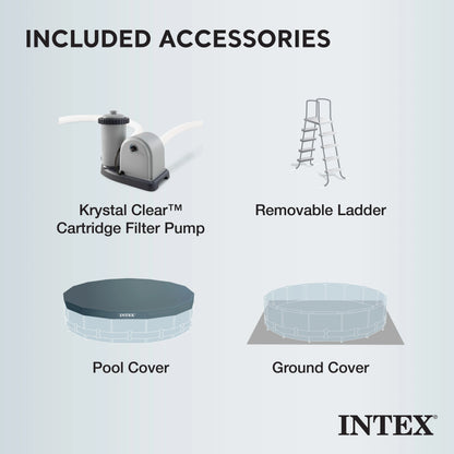 Intex 26719EH 14ft x 42in Prism Frame Above Ground Swimming Pool with Pump