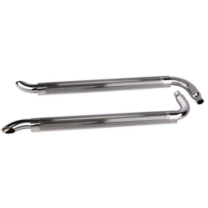 Patriot Exhaust 70 in Long Shielded Chrome Exhaust Side Pipes 2 pc P/N H1070