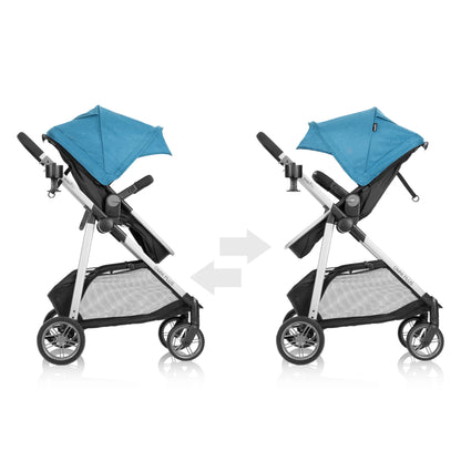 Evenflo Omni Plus Modular Travel System with LiteMax Sport Infant Car Seat, Mylar Gray, Unisex