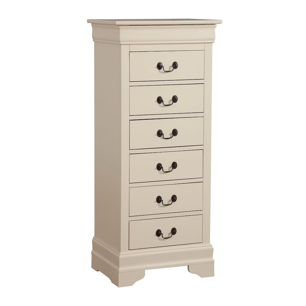 Glory Furniture Louis Phillipe 7 Drawer Lingerie Chest in Cherry