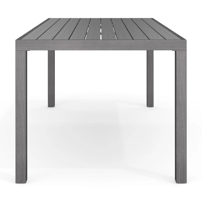 Martha Stewart 71" Indoor-Outdoor Patio Table with Gray Brushed Woodgrain Aluminum Finish