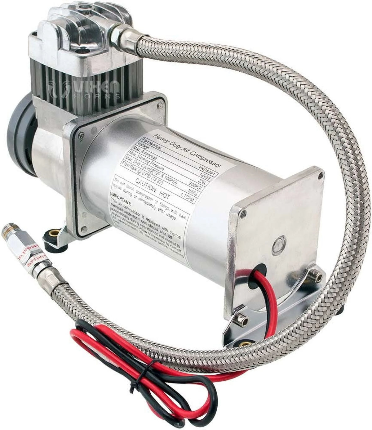Vixen Horns 3 Gallon (12 Liter) Train/Air Horn Tank with 200 PSI Compressor Onboard System/Kit 12V VXO8330