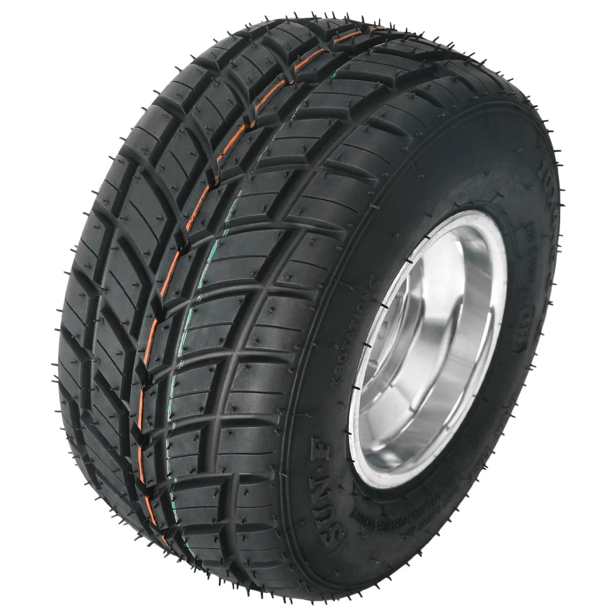 High Performace Go Kart Tire and Rim, 10x4.50-5 Go Kart Front Wheel and Tire Fit Bolt Pattern 48mm w/ 3 Holes for Go Kart Drift Trike Buggy Racing Cart, Non-Slip Tread, Aluminum Alloy Rim (2)