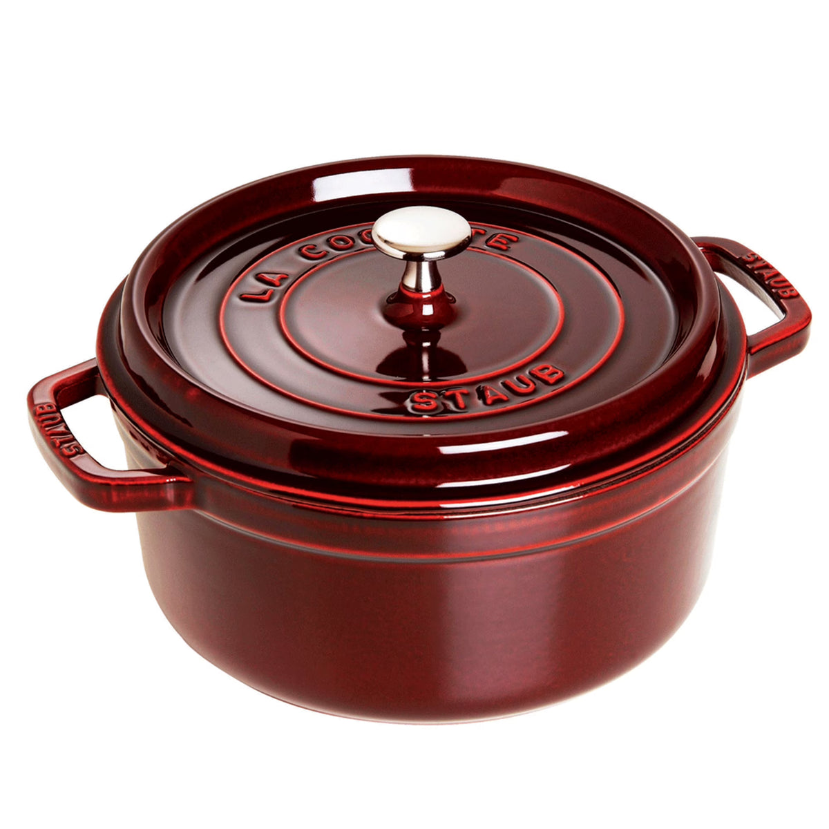 Staub Cast Iron 5.5-qt Round Cocotte - Cherry