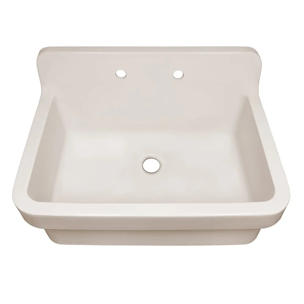 Whitehaus Old Fashioned Country Fireclay Utility Sink with High Backsplash