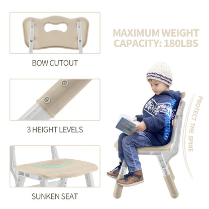 Toddler Table and Chairs Set for 4, 47.2''L x 23.6''W Kids Study Table and Chair Set, Height-Adjustable, Graffiti Desktop, Children Activity Table for Daycare, Classroom, Home