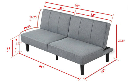Mainstays Studio Futon, Gray Linen Upholstery