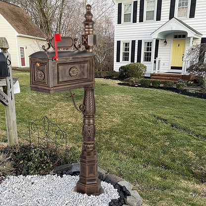 Betisef Large Cast Aluminum Mailbox Barcelona Decorative Post Mail Box Combination Stratford Heavy Duty