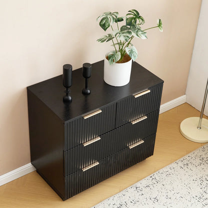 UBesGoo Dresser for Bedroom Wood 4 Drawers Dressers, Fluted Modern Dresser, White
