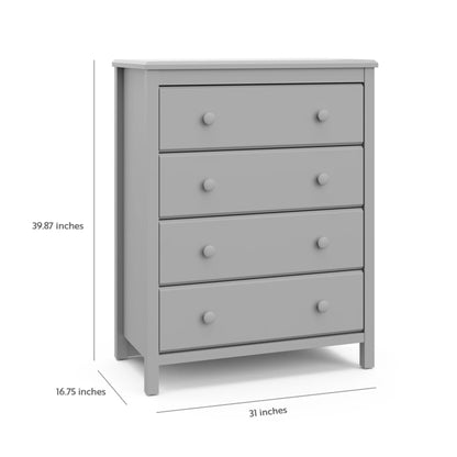 Storkcraft Alpine 4 Drawer Nursery Dresser, White
