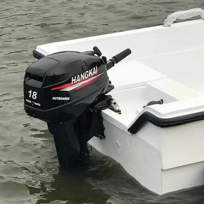 Oukaning 2Stroke 18HP Outboard Motor Fishing Boat Engine Motor Water Cooling CDI Ignition