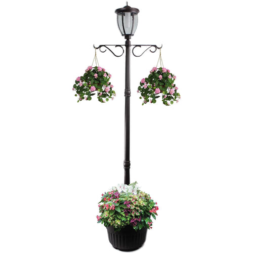 Sun-Ray Kenwick 7 Foot Single Head Solar Lamp Post & Planter, Bronze