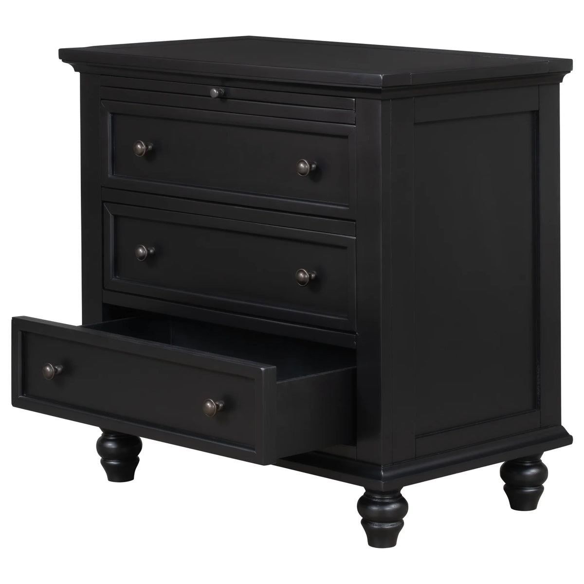 EUROCO 28�� Larger Solid Wood 3-Drawer Side Table Nightstand, End Table with Pull out Tray for Bedroom, Living Room, Hallway, Entryway,White