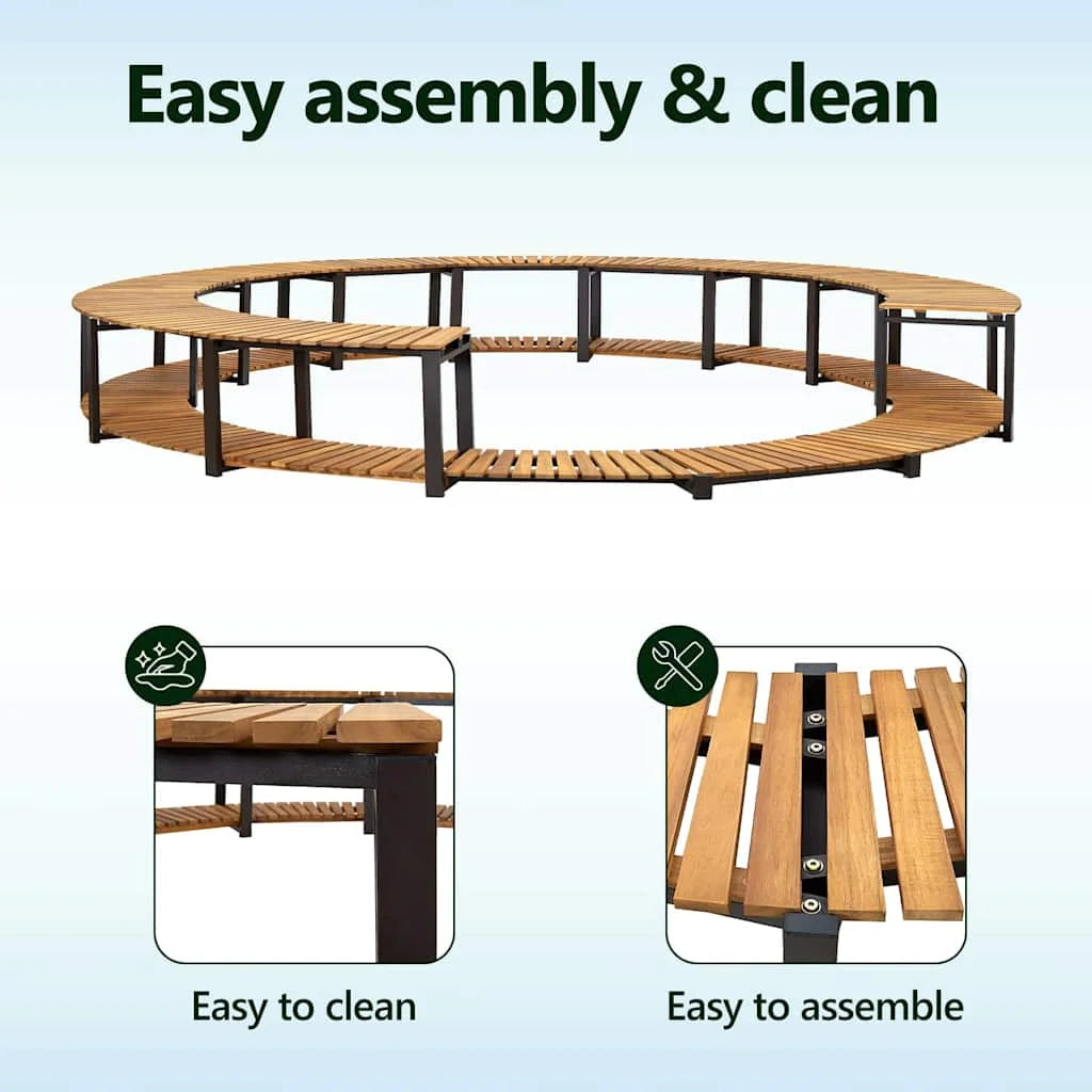 vidaXL Spa Surround 107.5"x20.9" Solid Acacia Wood