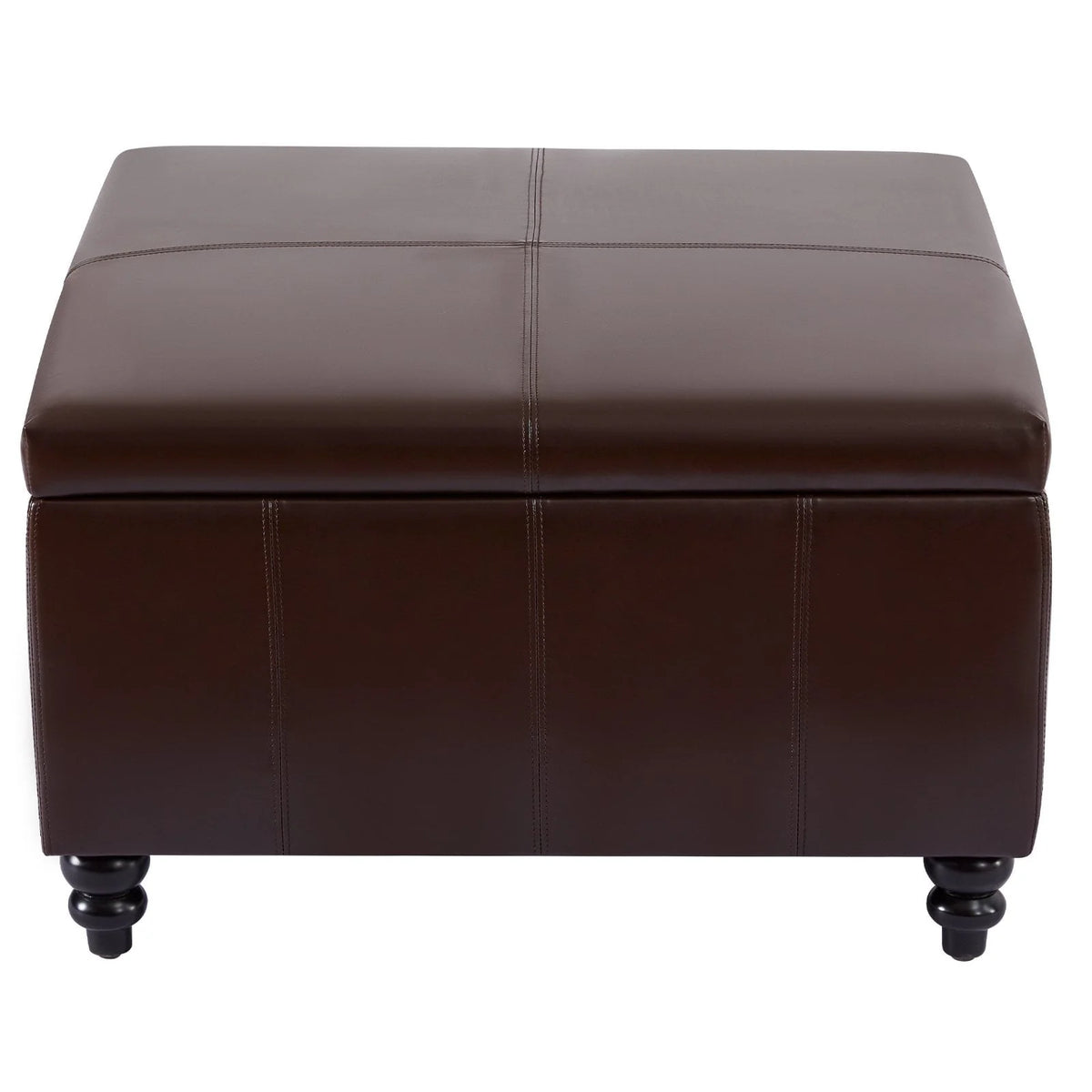 HUIMO Large Square Storage Ottoman Bench, 30-inch Wide Storage Bench Coffee Table with Tufted Oversized, for Living Room (Beige)