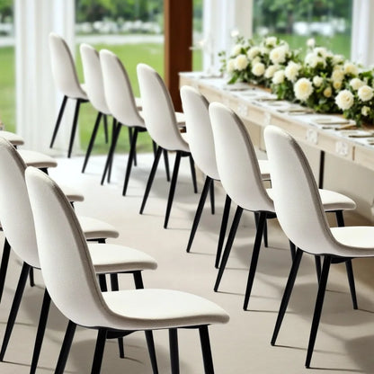 Homy Casa Set of 4 Upholstered Suede Dining Chairs for Family Dining Room or Restaurant