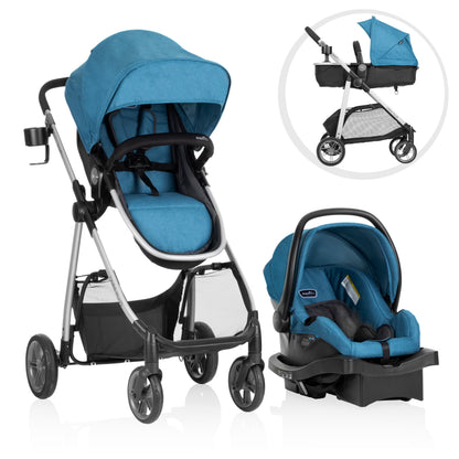 Evenflo Omni Plus Modular Travel System with LiteMax Sport Infant Car Seat, Mylar Gray, Unisex