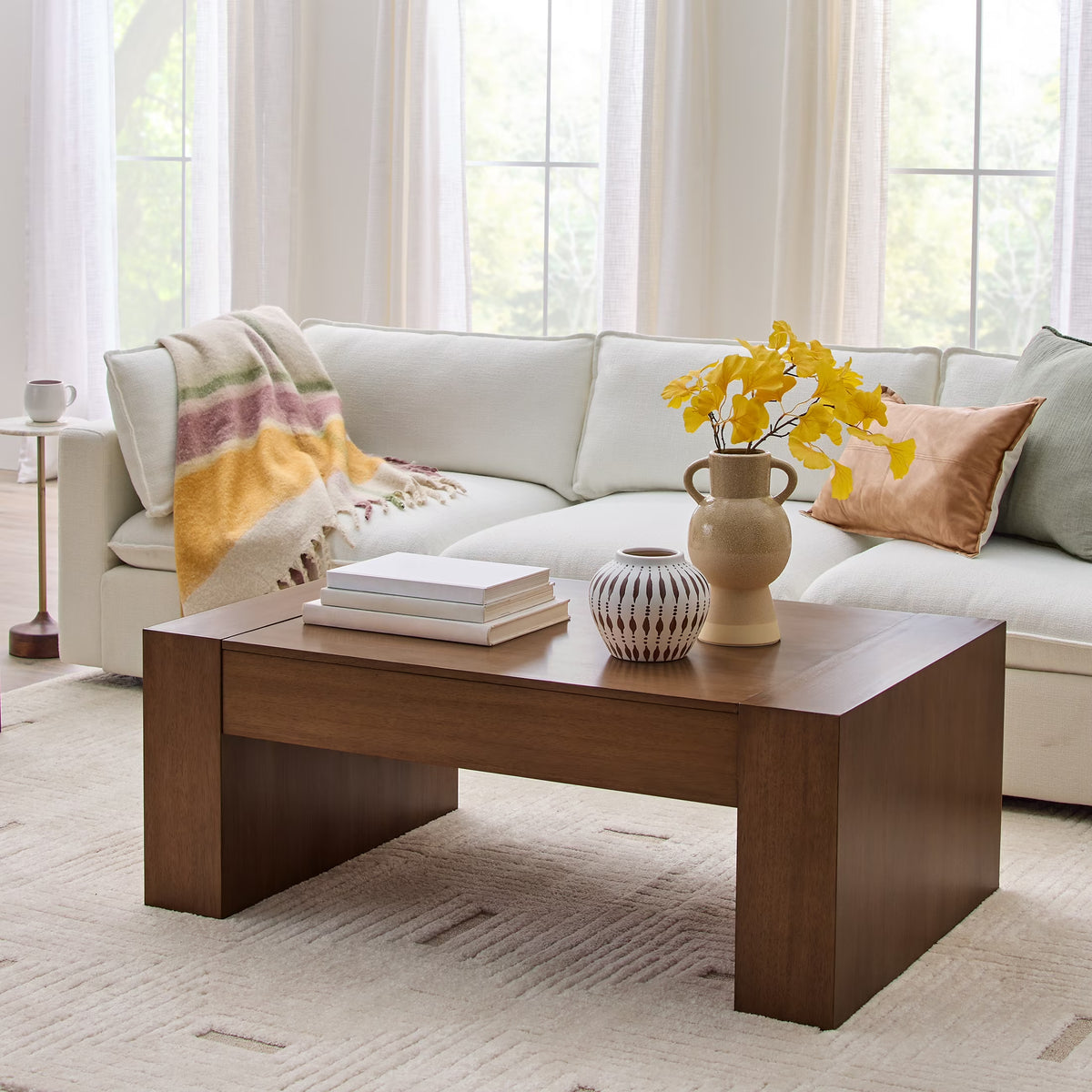 Better Homes & Gardens Ezra Oversized Coffee Table, Walnut