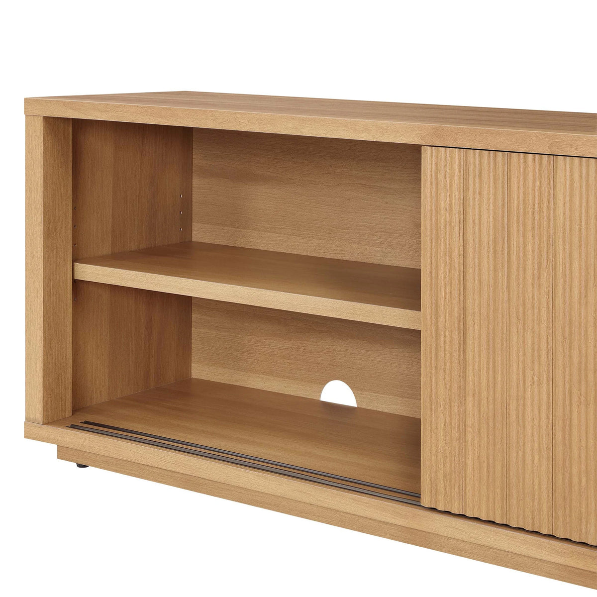 Beautiful Fluted TV Stand for TV��s up to 70�� by Drew Barrymore, Rich Black Finish