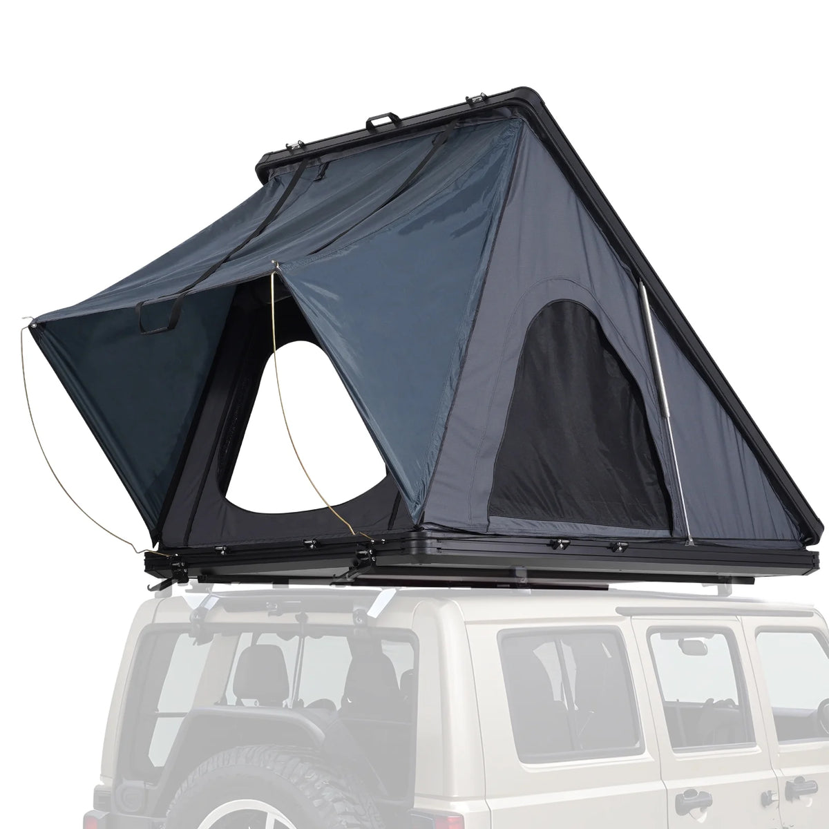 KFFKFF Hard Shell Rooftop Tent, Naturnest Model for 2-3 People, Includes Telescopic Ladder and Thick Mattress, Waterproof and Windproof, Suitable for Jeep, SUV, Van, and Pickup Trucks