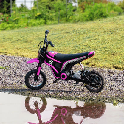 SaveJoy Electric Dirt Bike, 24V E-Dirt Bike Motorcycle for Kids, Kids Dirt Bike with Brake, Music, Horn, Outdoor Toys for Todders Kids, Red