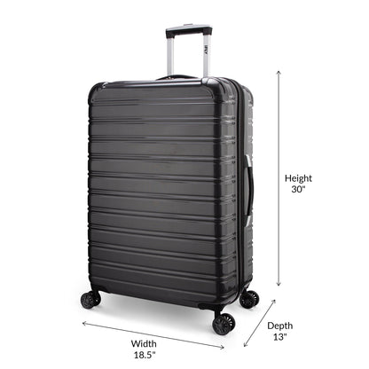 iFLY Hardside Fibertech 3.0 2 Piece Set, 20" Carry-on and 28" Checked Luggage, Gadget Gray