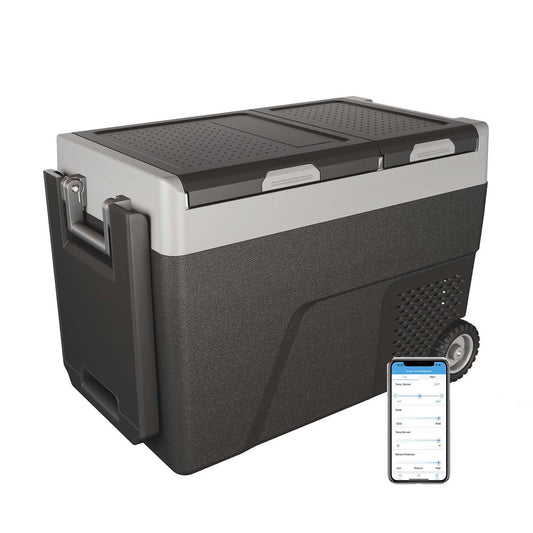 12 Volt Refrigerator, Electric Cooler, Portable Freezer, 12V Fridge -4℉~68℉, 12V Cooler with Wheels & 2 Baskets for Travel, Truck, Boat, Camping
