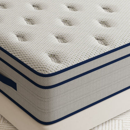 Twin Size Mattresses, 12 Inch Hybrid Memory Foam Individual Pocket Springs Twin Bed Mattress in a Box with Pressure Relief, Motion Isolation, CertiPUR-US, 100 Nights Trial