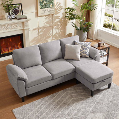 Pingliang Home Sectional Sofa Couch with Storage Ottoman,Modern 3 Seat L Shaped Sofa Couch for Living Room Apartment Studio Office